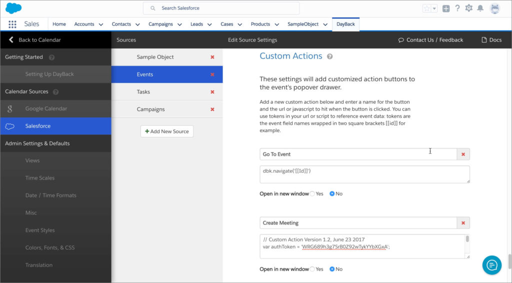 The Actions to Schedule GoToMeetings from Salesforce