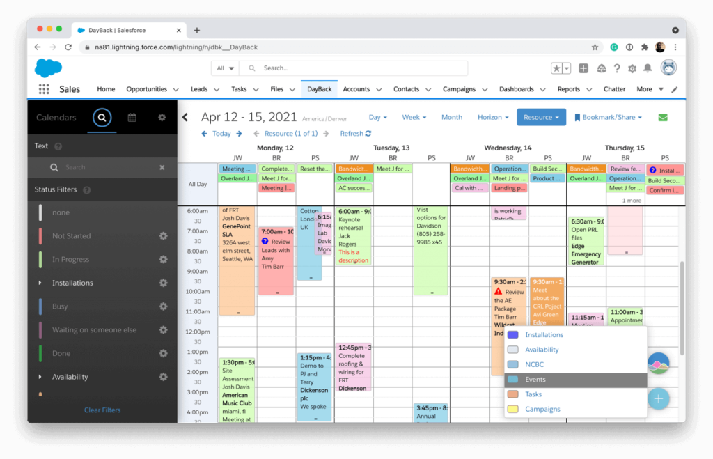Customize Salesforce Calendar