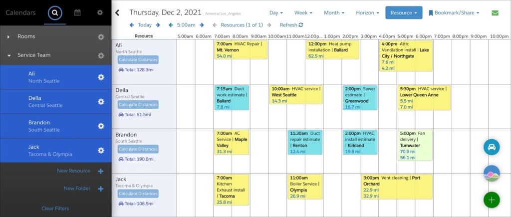 Maps in Salesforce Calendars