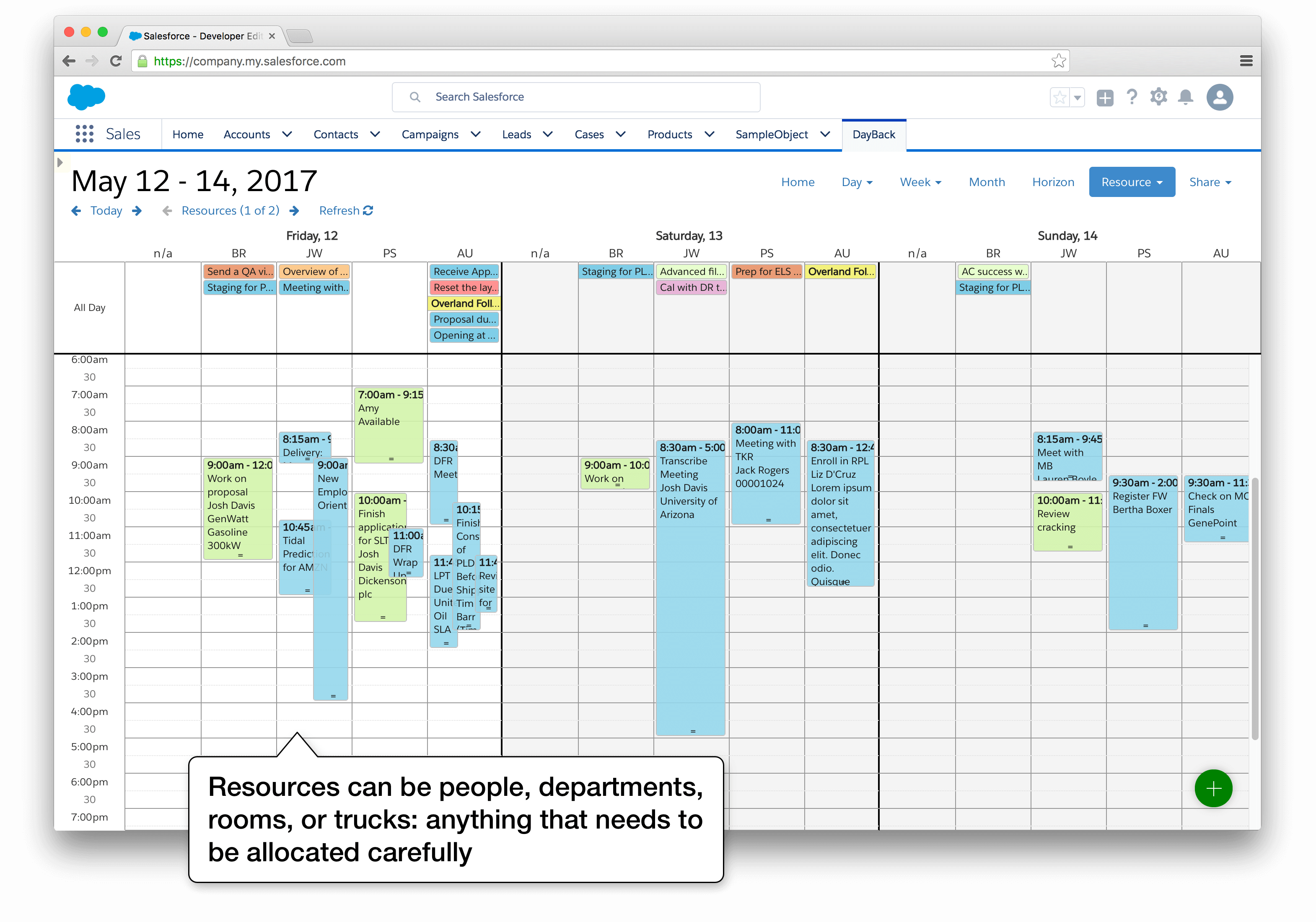 task calendar salesforce