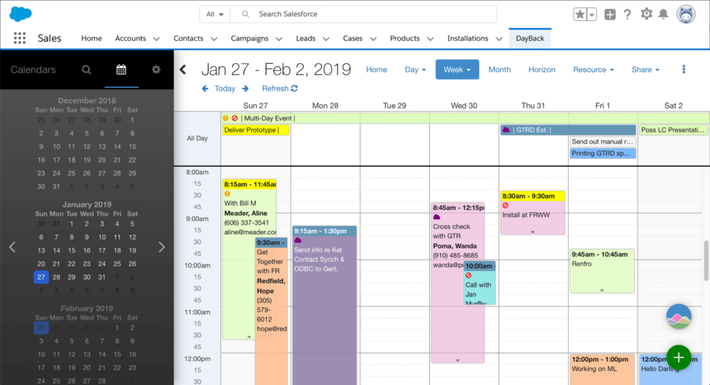 Color-coding your schedule in DayBack Calendar for Saleforce