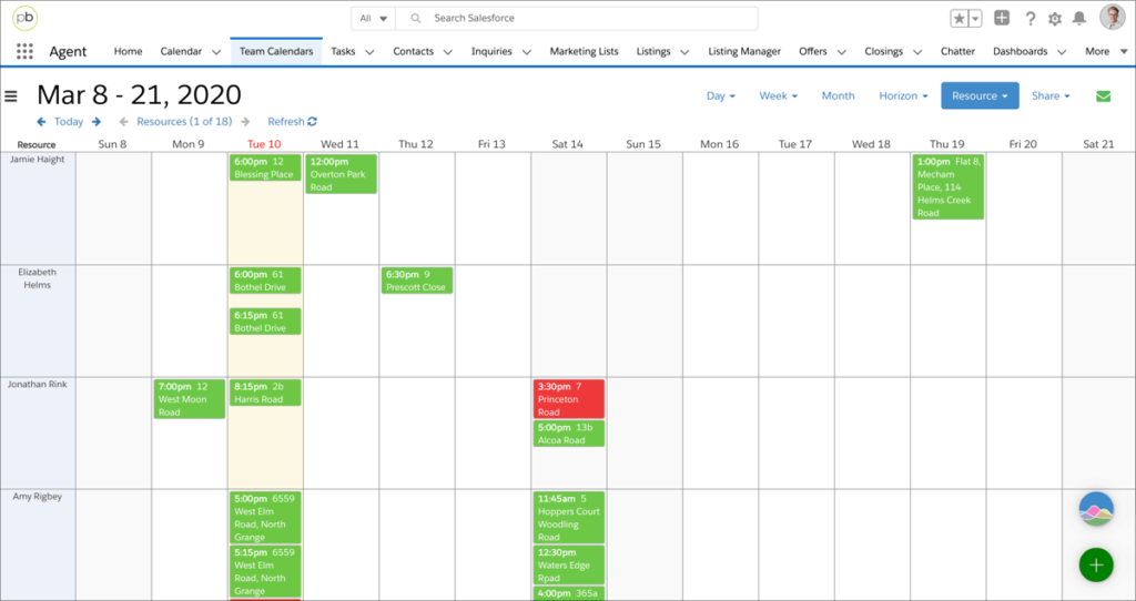 Scheduling Grid for Real Estate