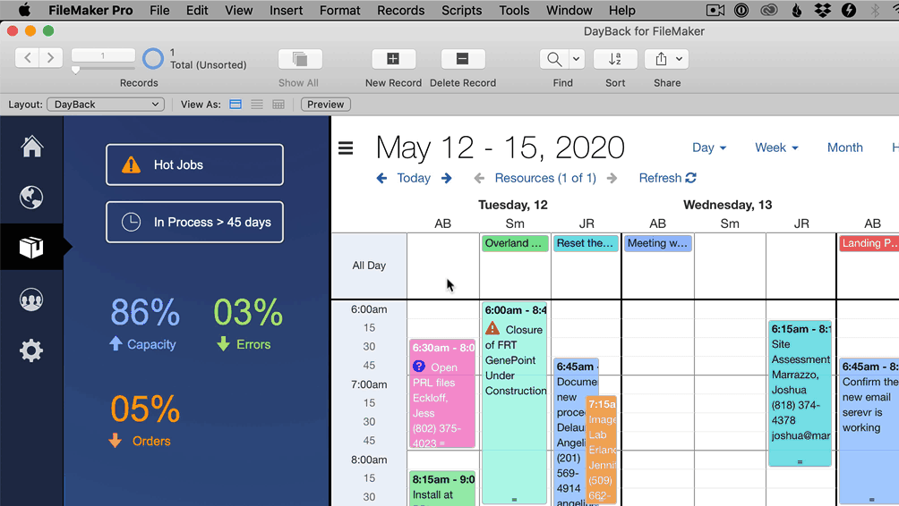 FileMaker Calendar add on