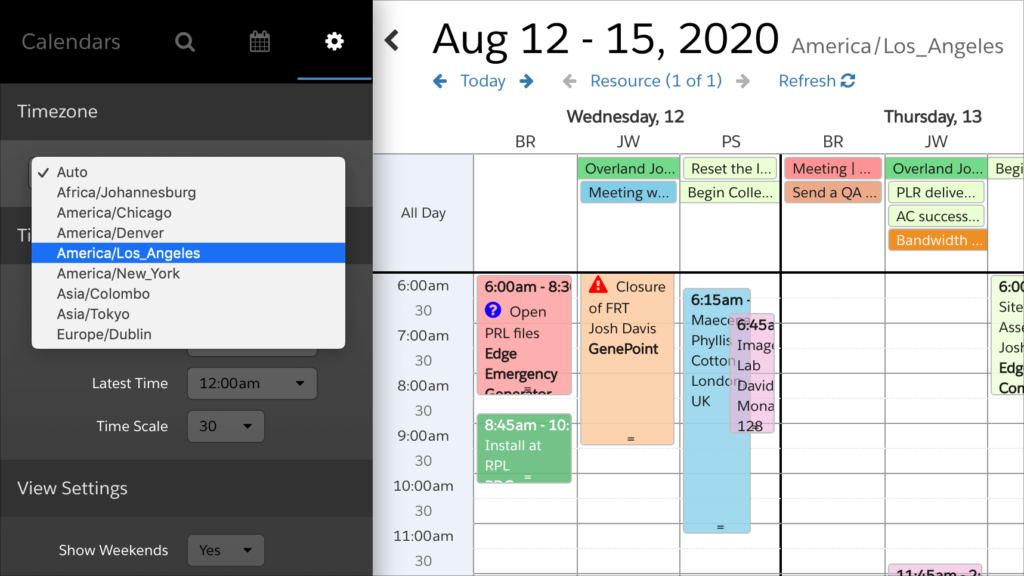 Timezone Support Salesforce Calendar