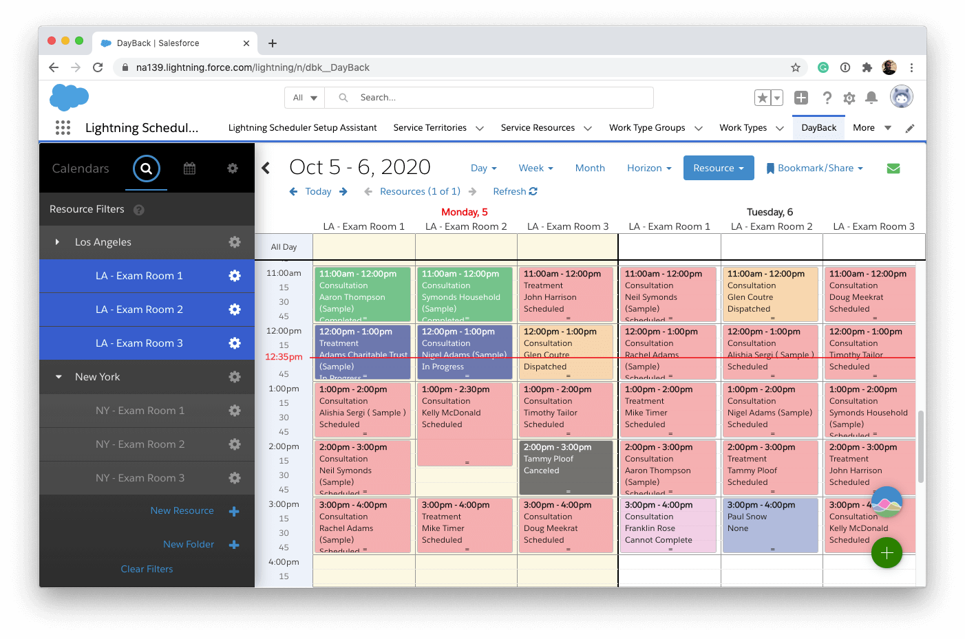 Lightning Scheduler Resource Calendar