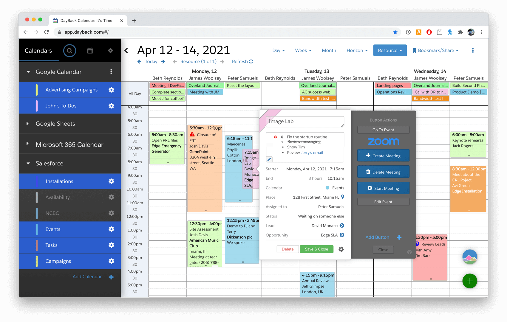 Resource Scheduling Calendar