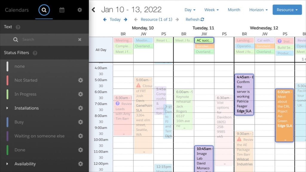 Screenshot- select multiple items in the calendar