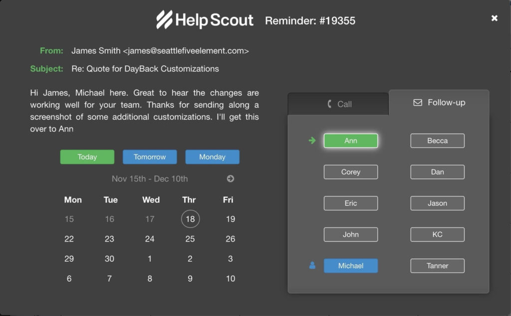 Calendar Automation with Help Scout