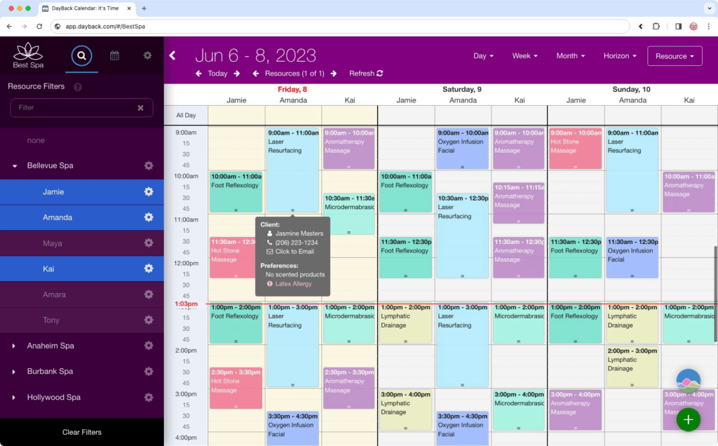 Clinic scheduling for salesforce
